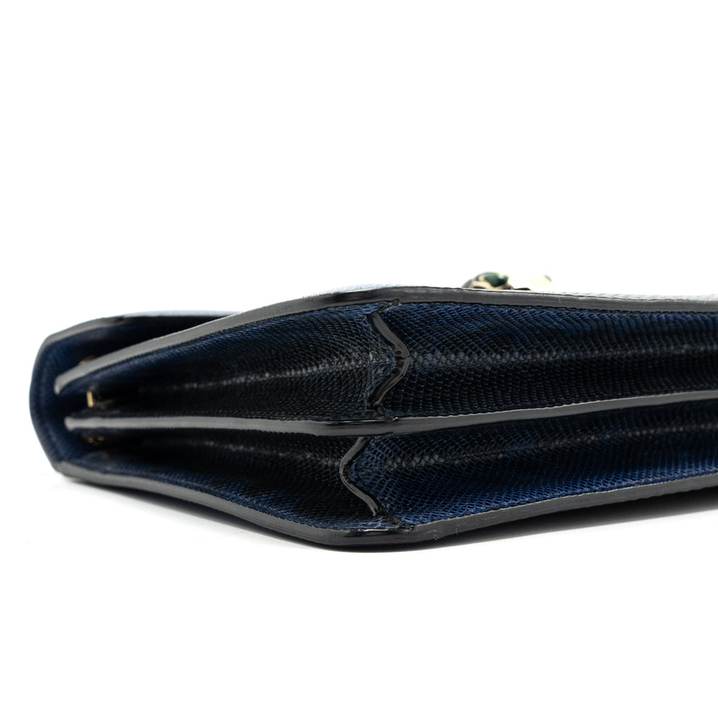 BVLGARI SERPENTI SHOULDER BAG KARUNG SKIN DARK BLUE LGHW