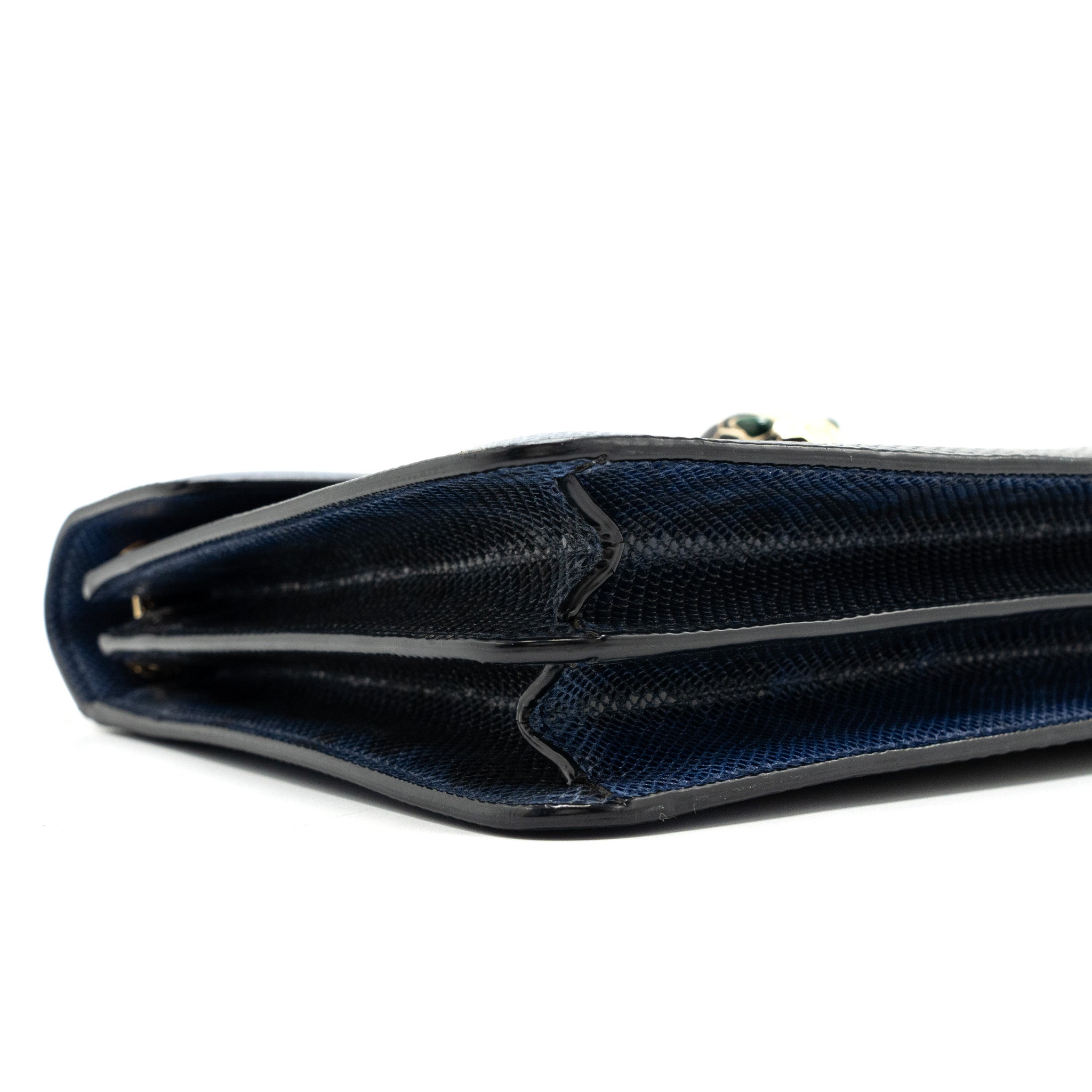 BVLGARI SERPENTI SHOULDER BAG KARUNG SKIN DARK BLUE LGHW