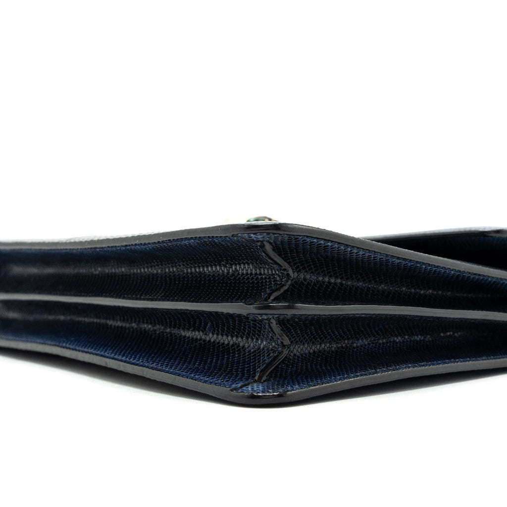 BVLGARI SERPENTI SHOULDER BAG KARUNG SKIN DARK BLUE LGHW