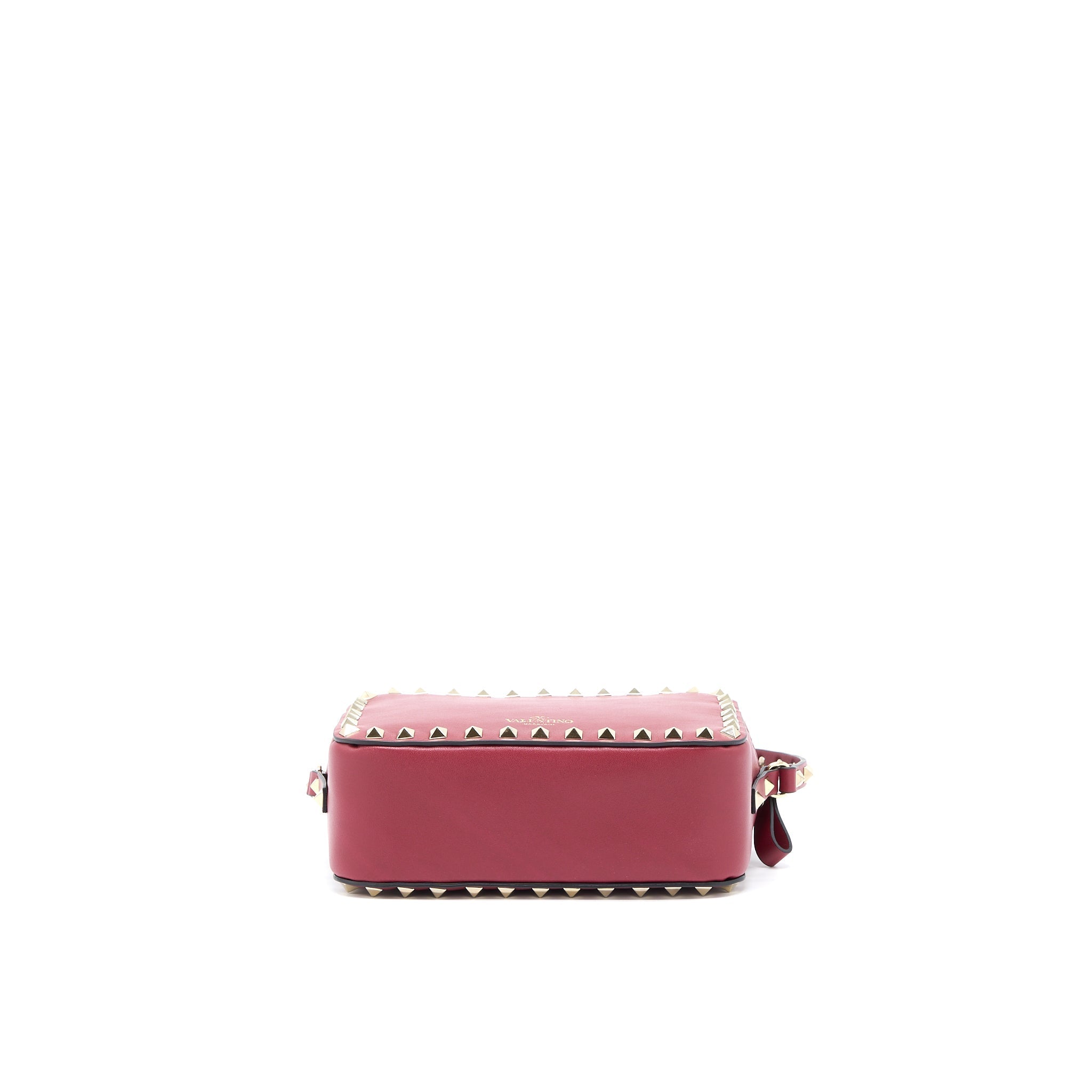 VALENTINO ROCKSTUD CROSSBODY CAMERA BAG CALFSKIN RED GHW