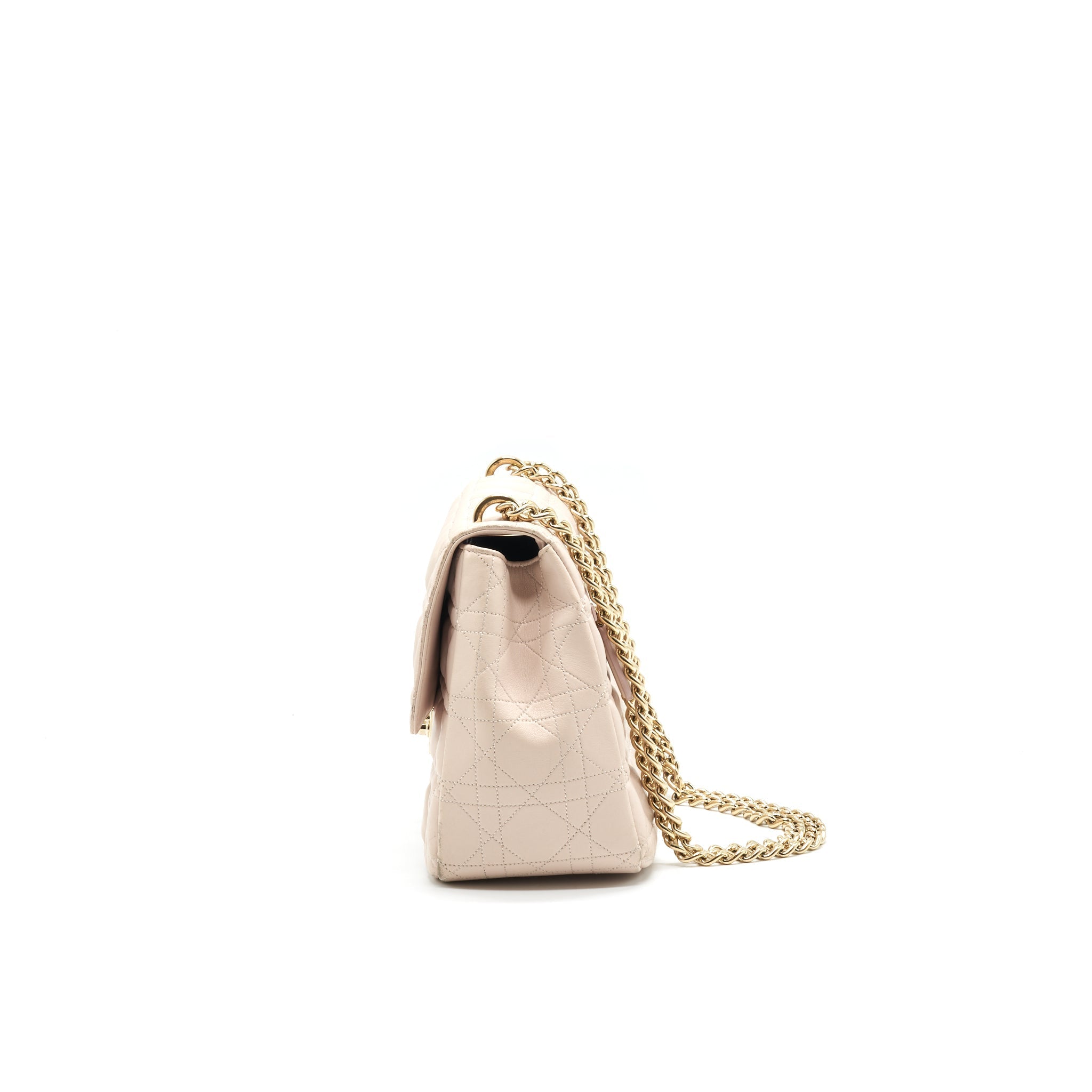 CHRISTIAN DIOR CANNAGE LEATHER MISS DIOR FLAP BAG IN LIGHT PINK LGHW