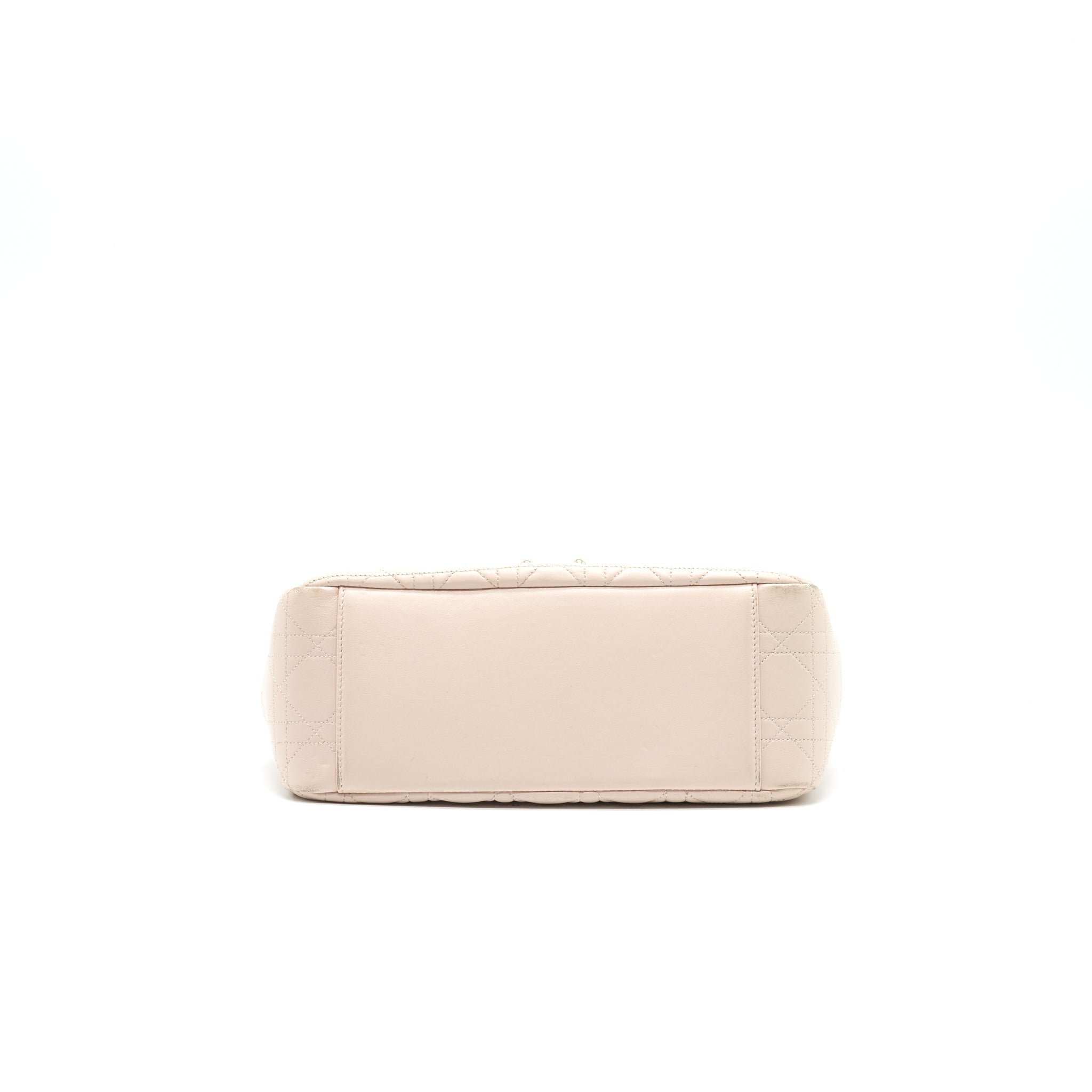CHRISTIAN DIOR CANNAGE LEATHER MISS DIOR FLAP BAG IN LIGHT PINK LGHW