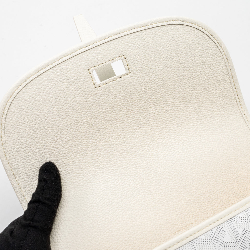 GOYARD BELVEDERE PM MESSANGER BAG GOYARDLINE CANVAS WHITE SHW