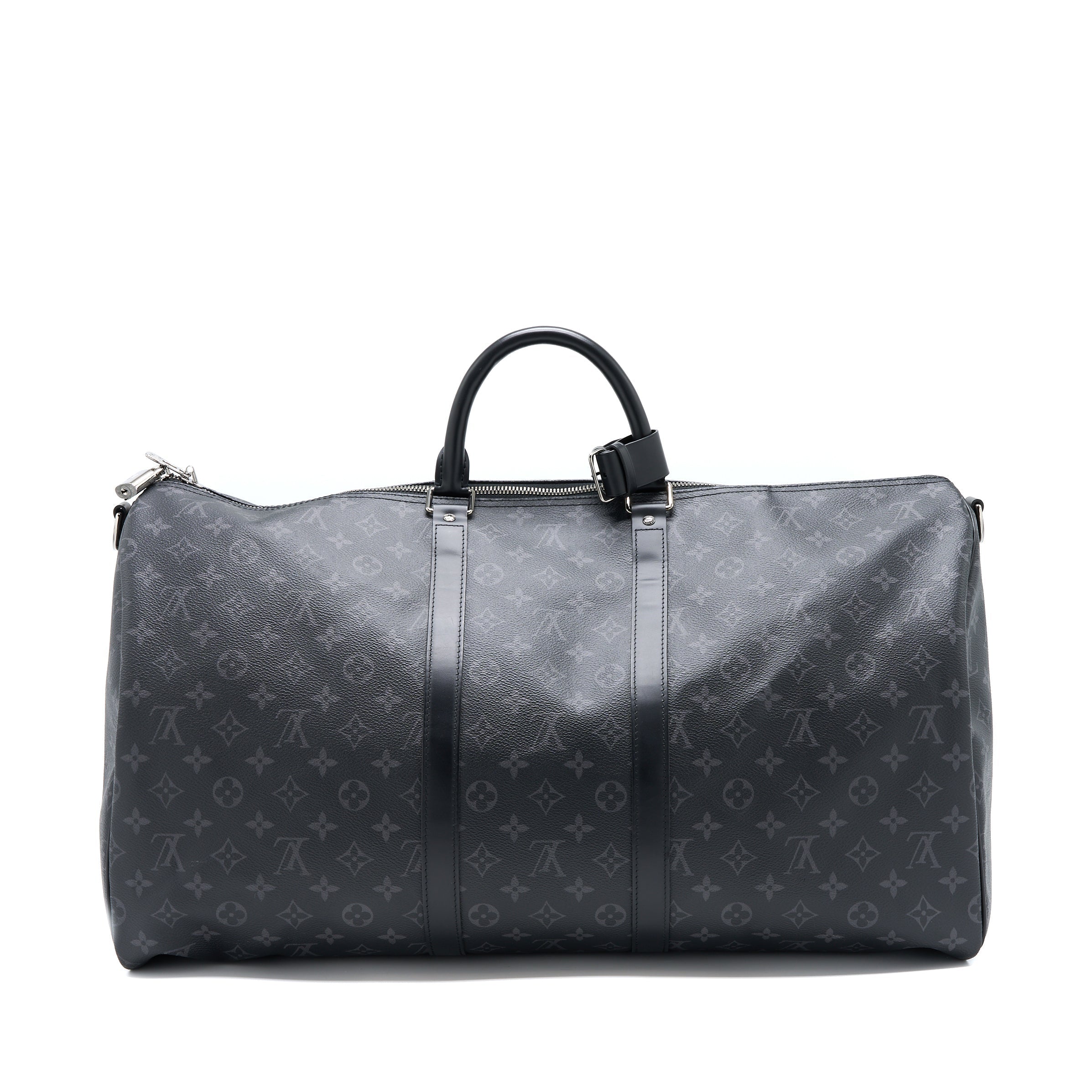 LOUIS VUITTON KEEPALL 55 WITH SHOULDER STRAP MONOGRAM ECLIPSE CANVAS SHW