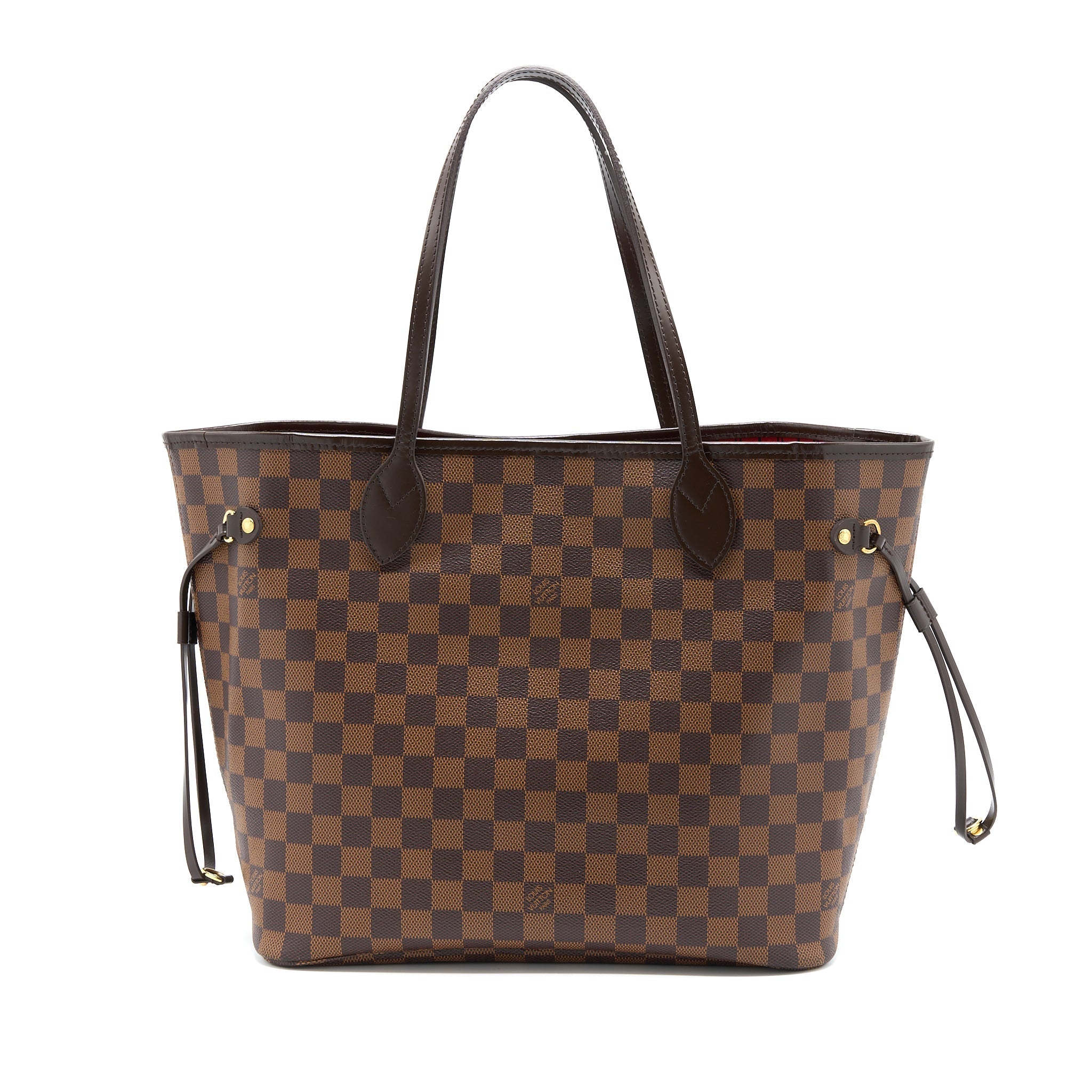 LOUIS VUITTON NEVERFULL MM DAMIER EBENE GHW WITH INITIAL S.S