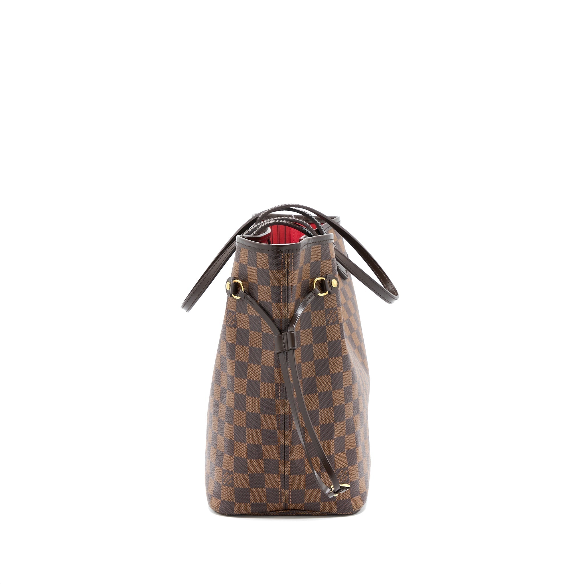 LOUIS VUITTON NEVERFULL MM DAMIER EBENE GHW WITH INITIAL S.S