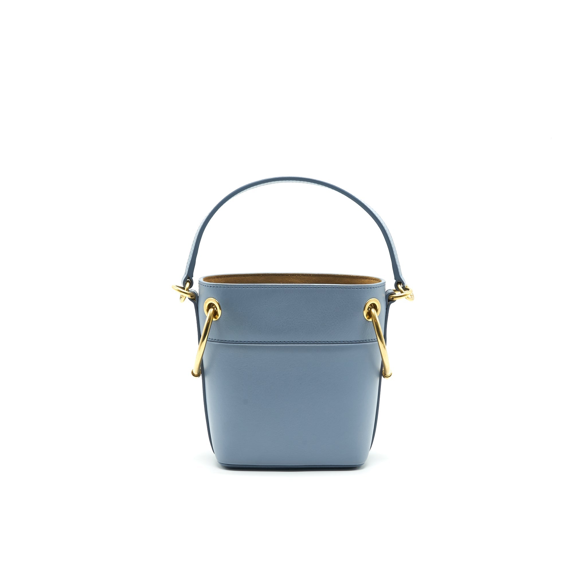 CHLOE ROY BUCKET LEATHER CROSS BODY BAG LIGHT BLUE