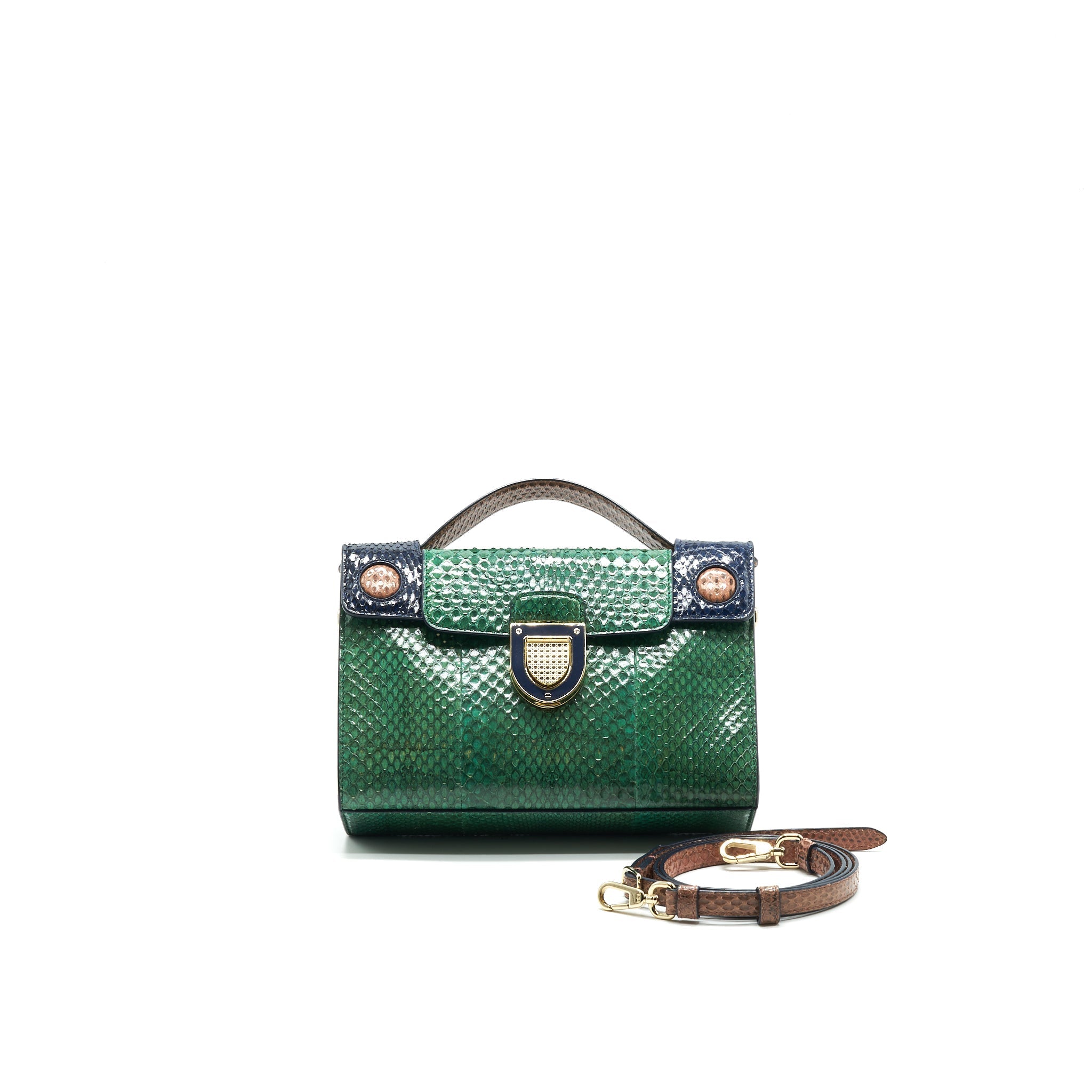 CHRISTIAN DIOR PYTHON CLUTCH/ CROSSBODY BAG MULTI COLOUR