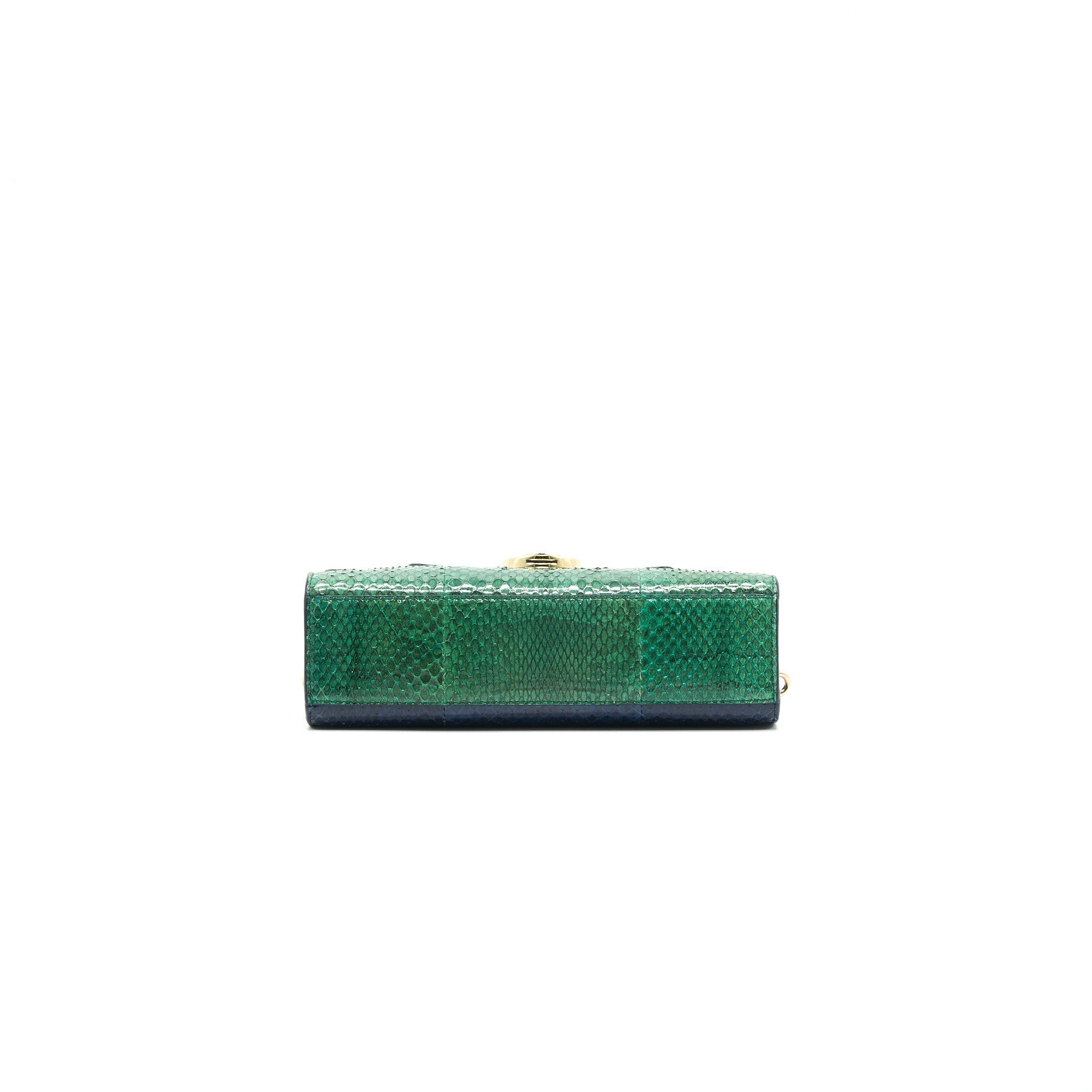 CHRISTIAN DIOR PYTHON CLUTCH/ CROSSBODY BAG MULTI COLOUR