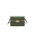 VALENTINO SMALL ROCKSTUD CALFSKIN CROSSBODY BAG KHAKI