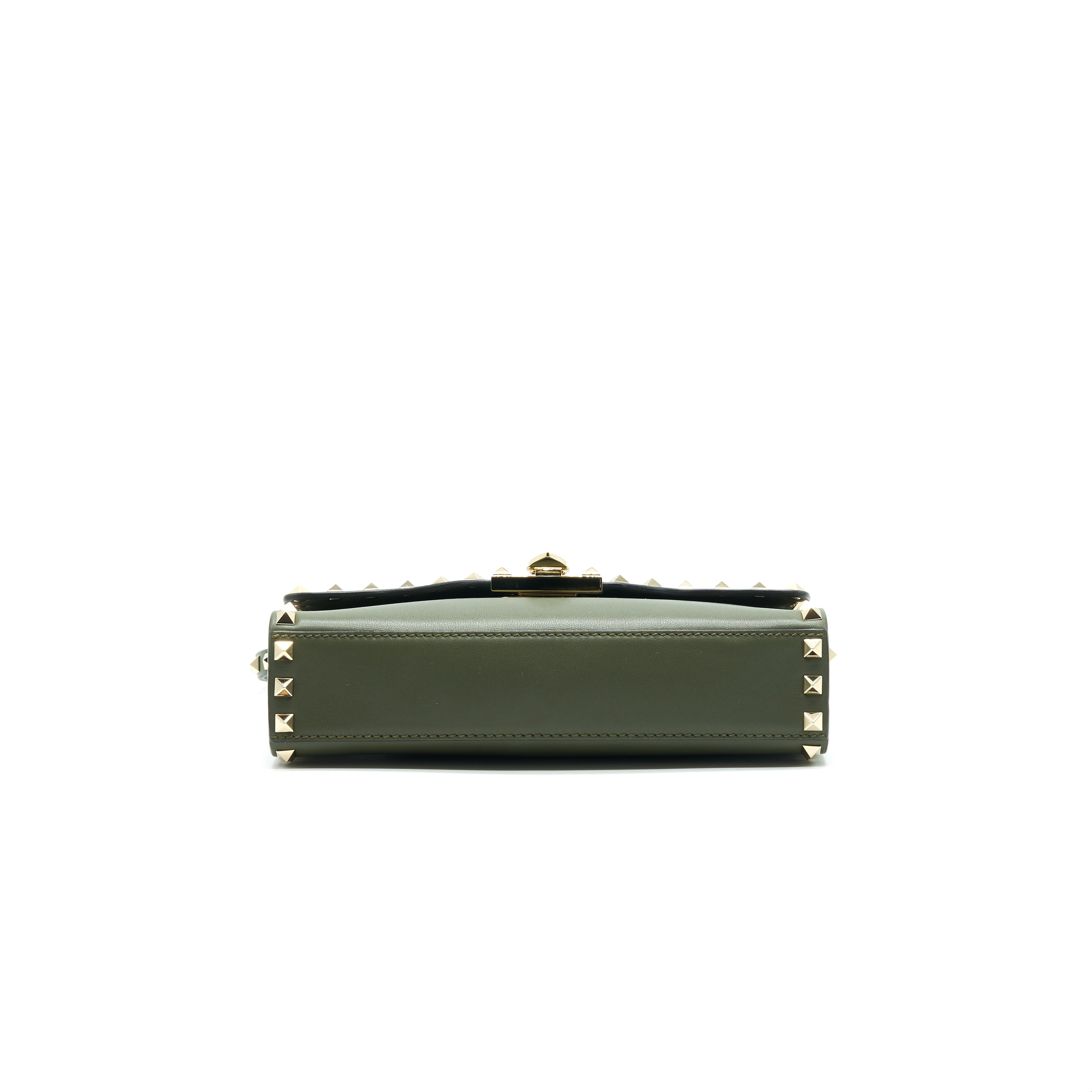 VALENTINO SMALL ROCKSTUD CALFSKIN CROSSBODY BAG KHAKI