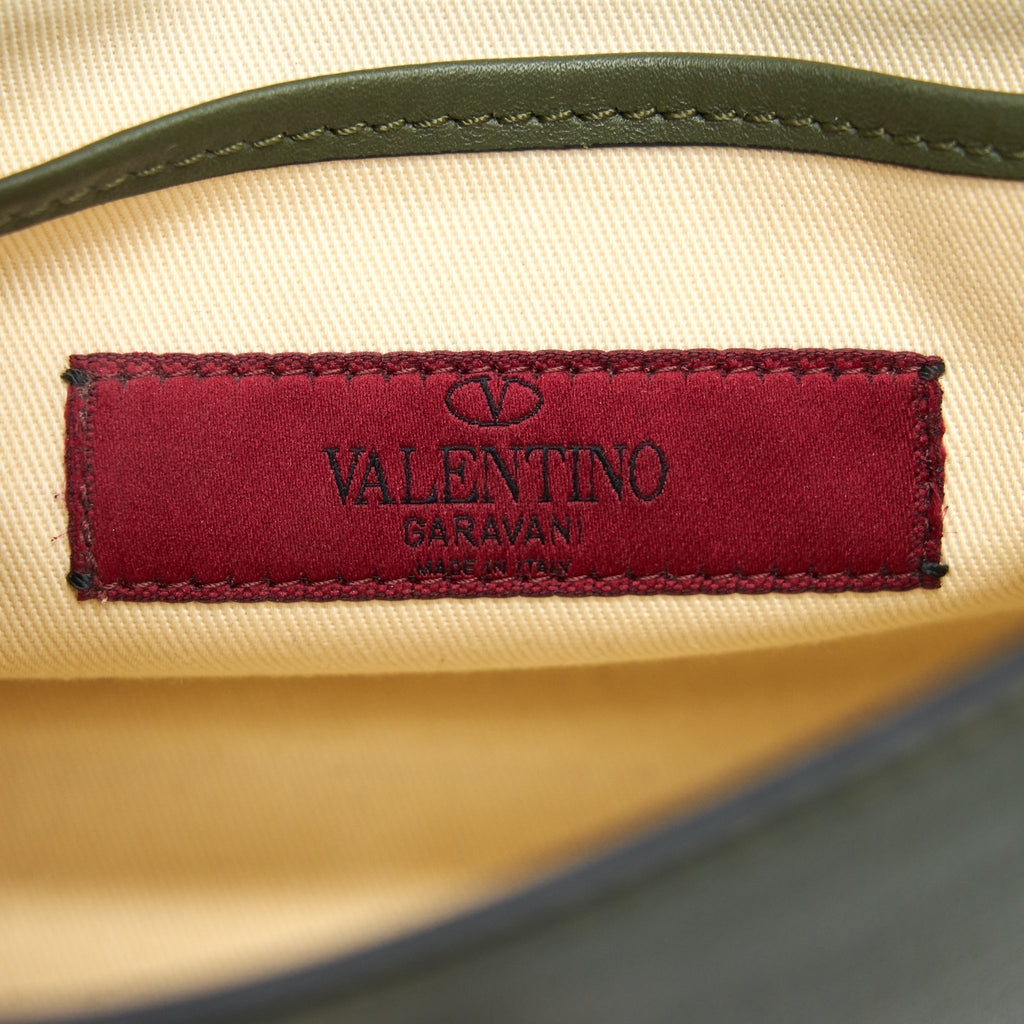 VALENTINO SMALL ROCKSTUD CALFSKIN CROSSBODY BAG KHAKI