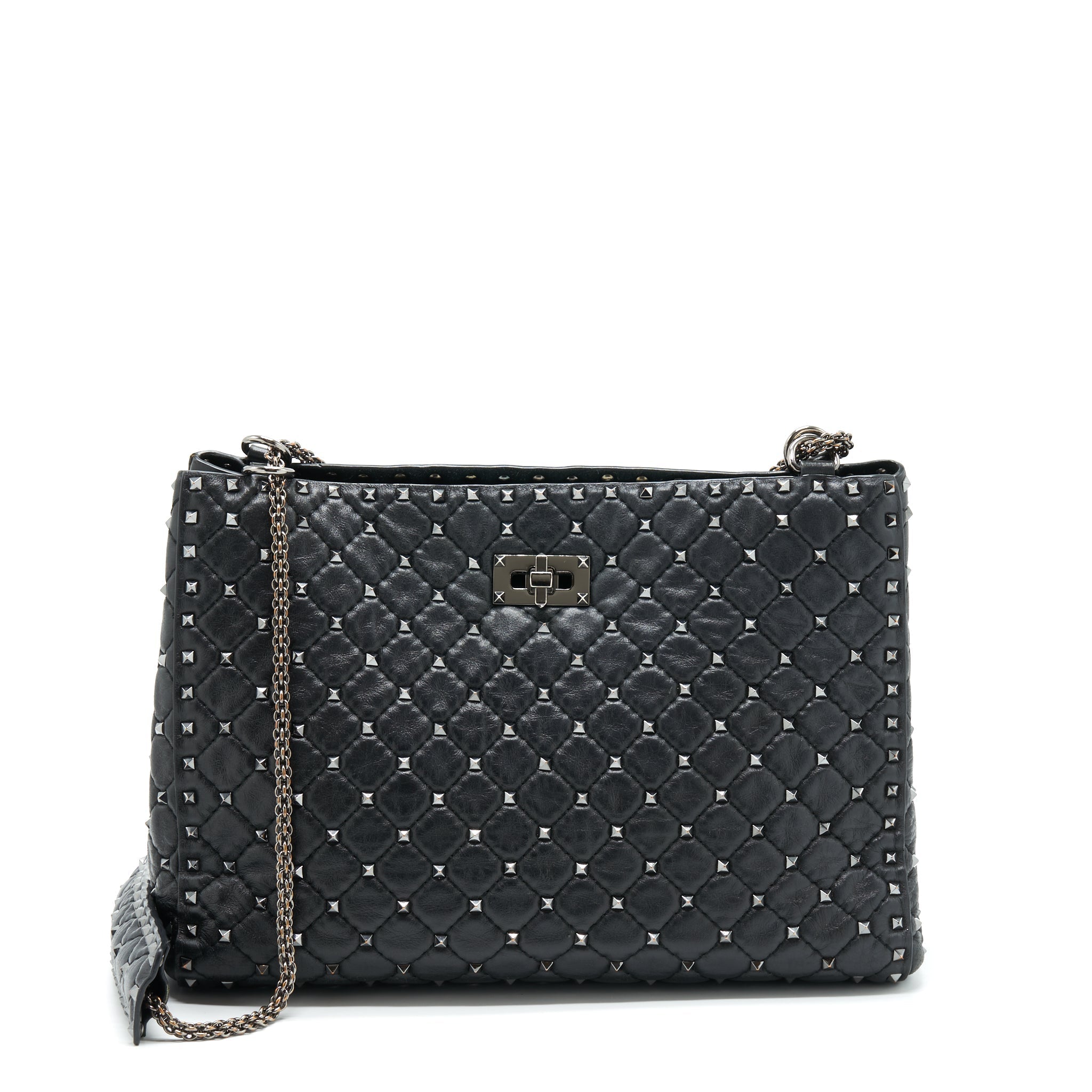 VALENTINO GARAVANI ROCKSTUD TOTE/SHOULDER BAG BLACK SHW