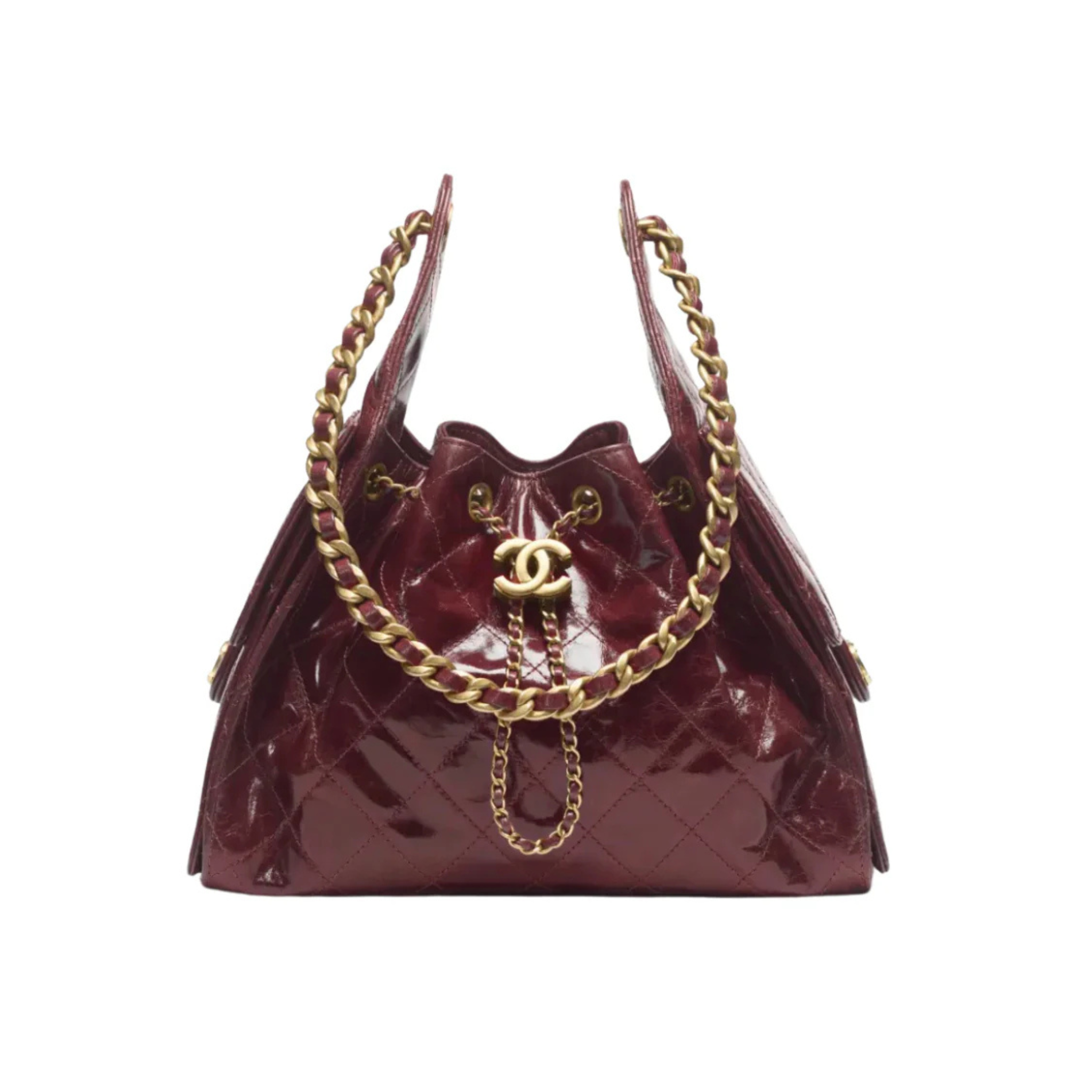 CHANEL 25 BURGUNDY HANDBAG GHW