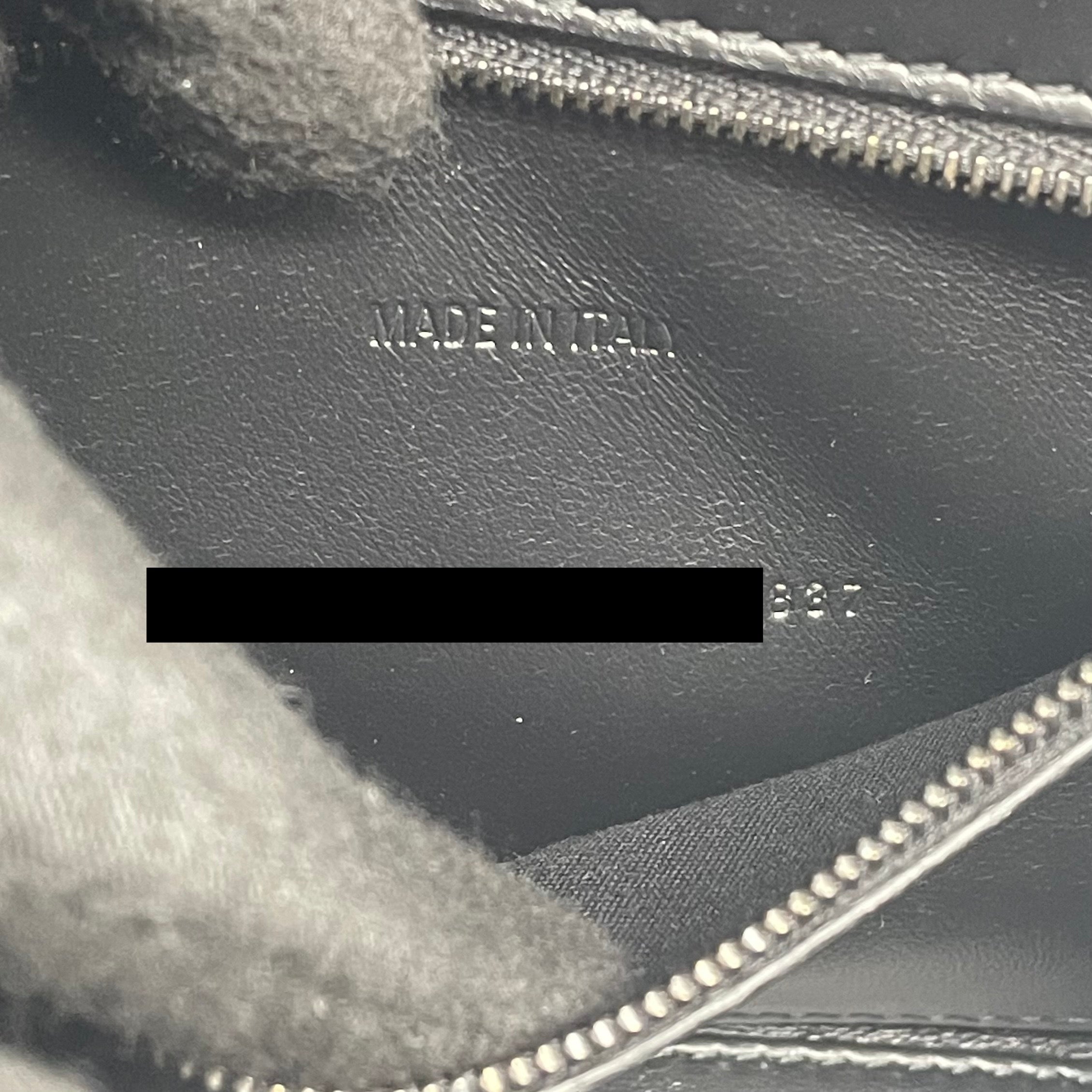 BALENCIAGA HOURGLASS S CROC-EMBOSSED CALFSKIN SO BLACK