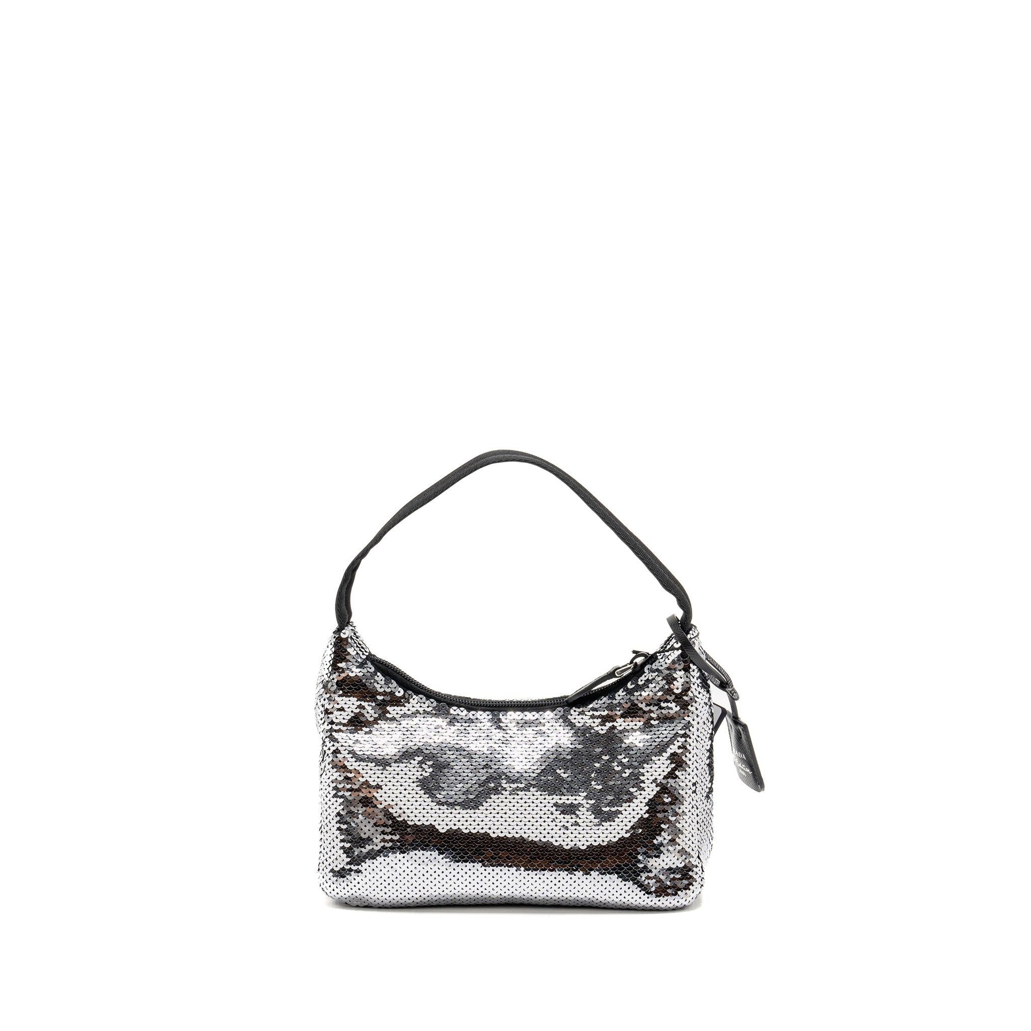 PRADA RE-EDITION MINI BAG SEQUIN ARGENTO SHW