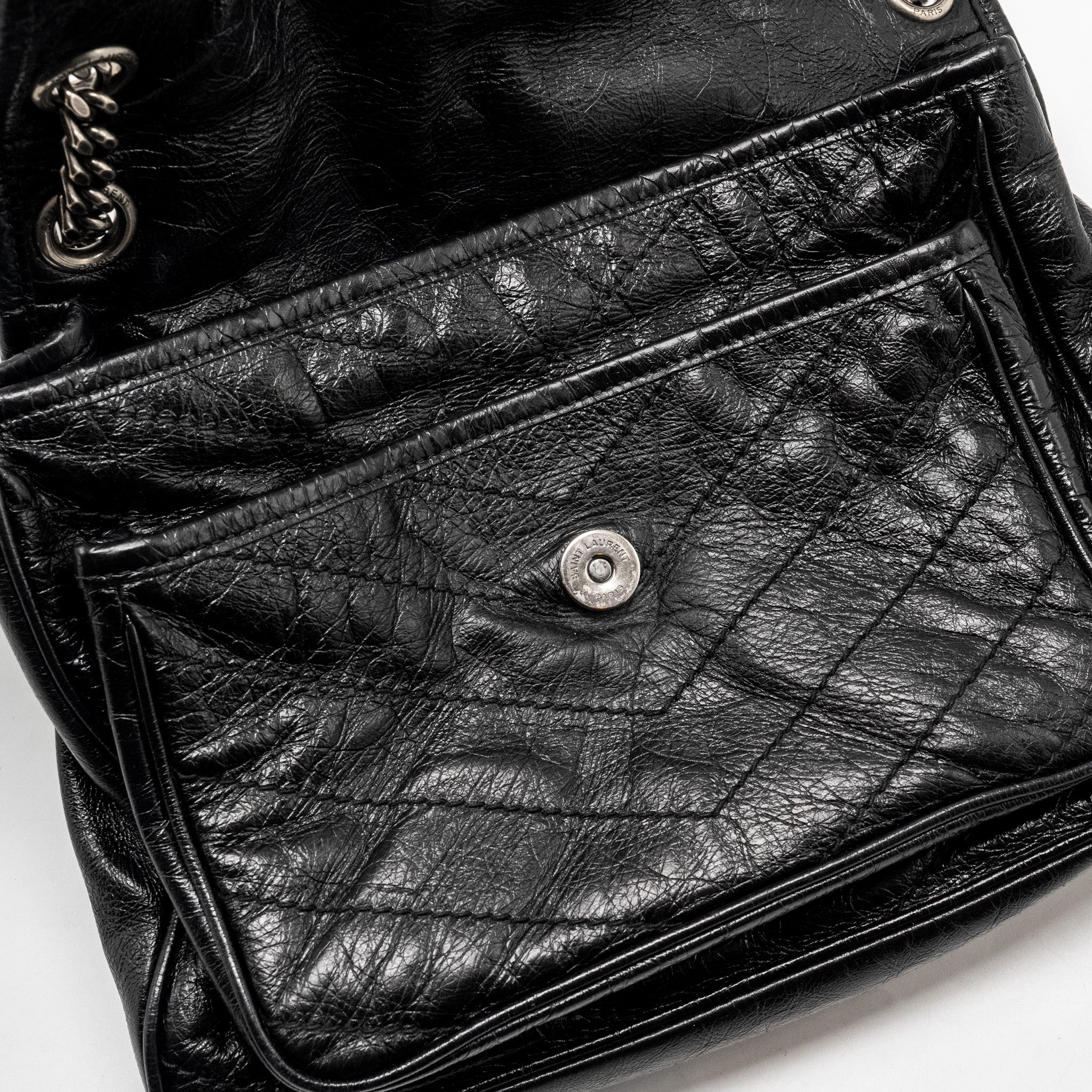 SAINT LAURENT/YSL MEDIUM NIKI CALFSKIN BLACK SHW