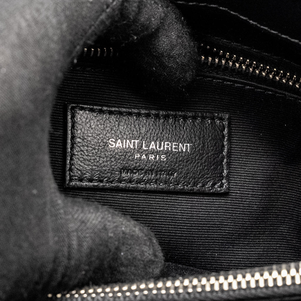 SAINT LAURENT MEDIUM LOULOU SHOULDER BAG CALFSKIN BLACK SHW