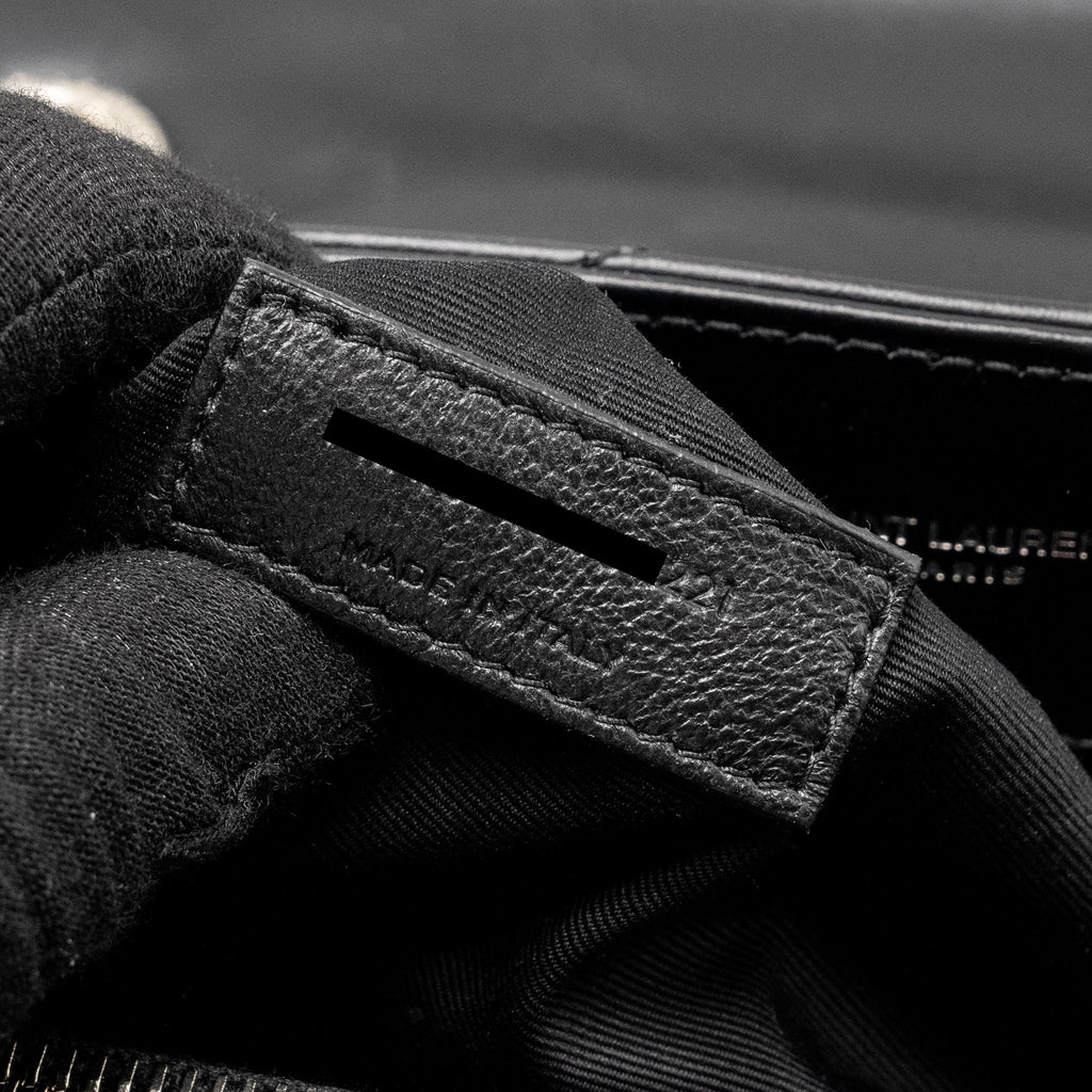 SAINT LAURENT MEDIUM LOULOU SHOULDER BAG CALFSKIN BLACK SHW