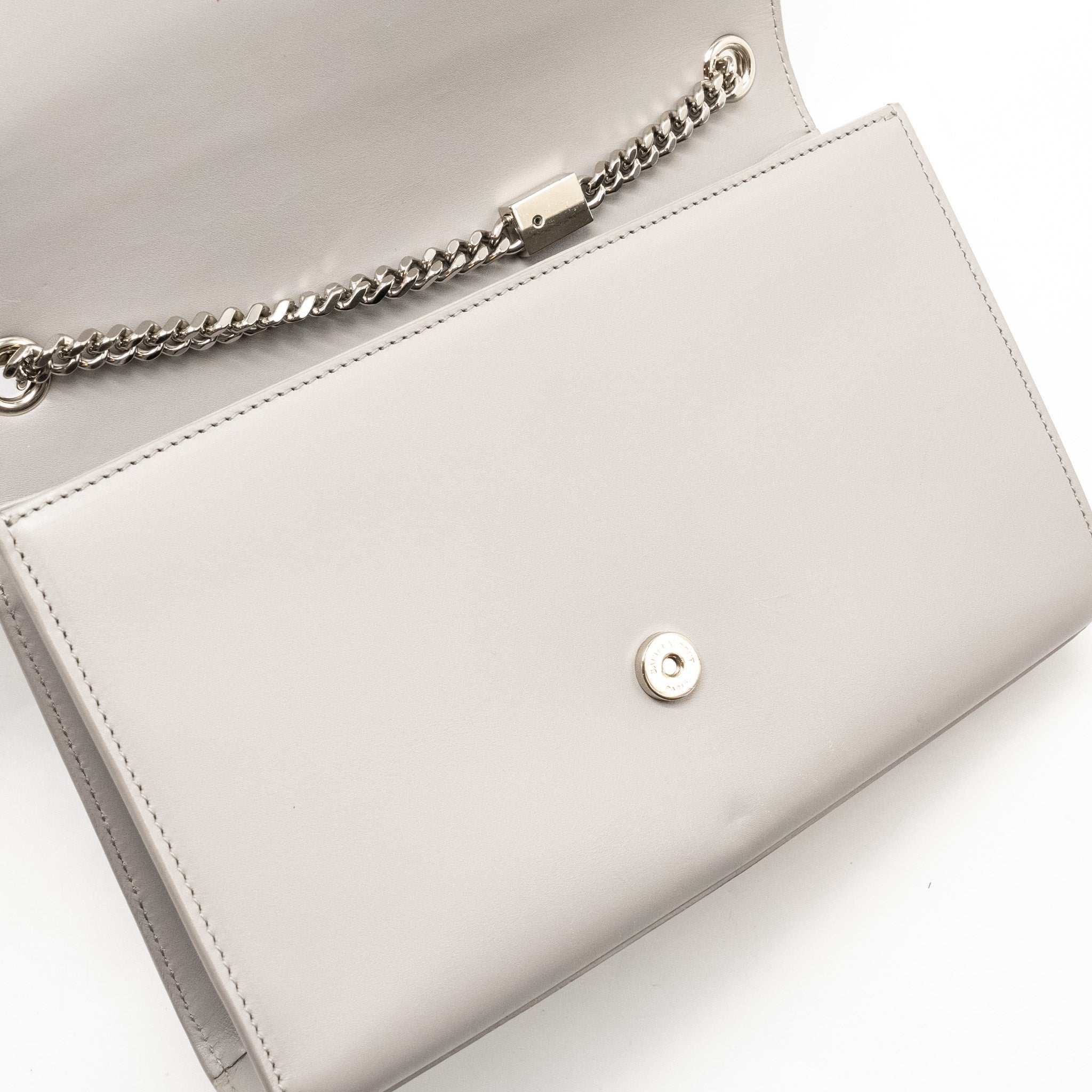 SAINT LAURENT/YSL MEDIUM KATE BAG CALFSKIN GREY SHW