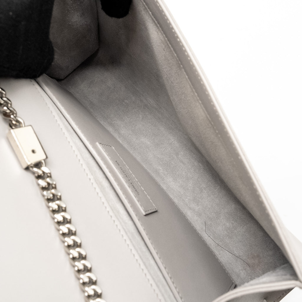 SAINT LAURENT/YSL MEDIUM KATE BAG CALFSKIN GREY SHW
