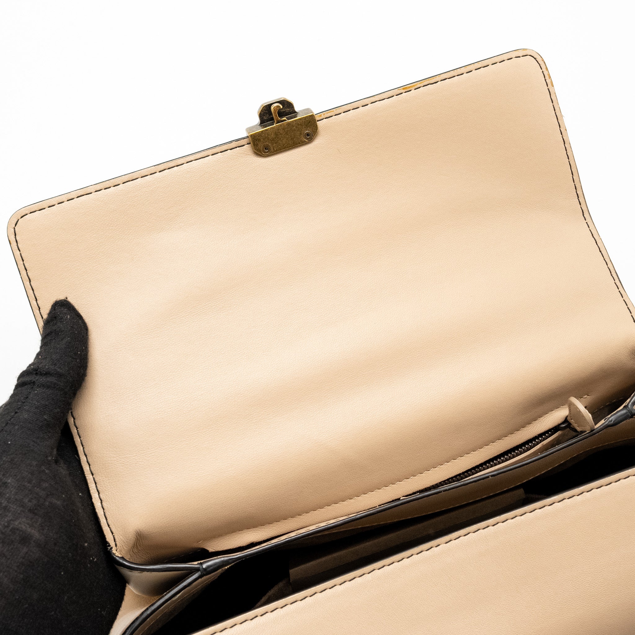 BOTTEGA VENETA TOP HANDLE PIAZZA BAG NAPPA WHITE/BEIGE/LIGHT BROWN MULTICOLOUR HARDWARE