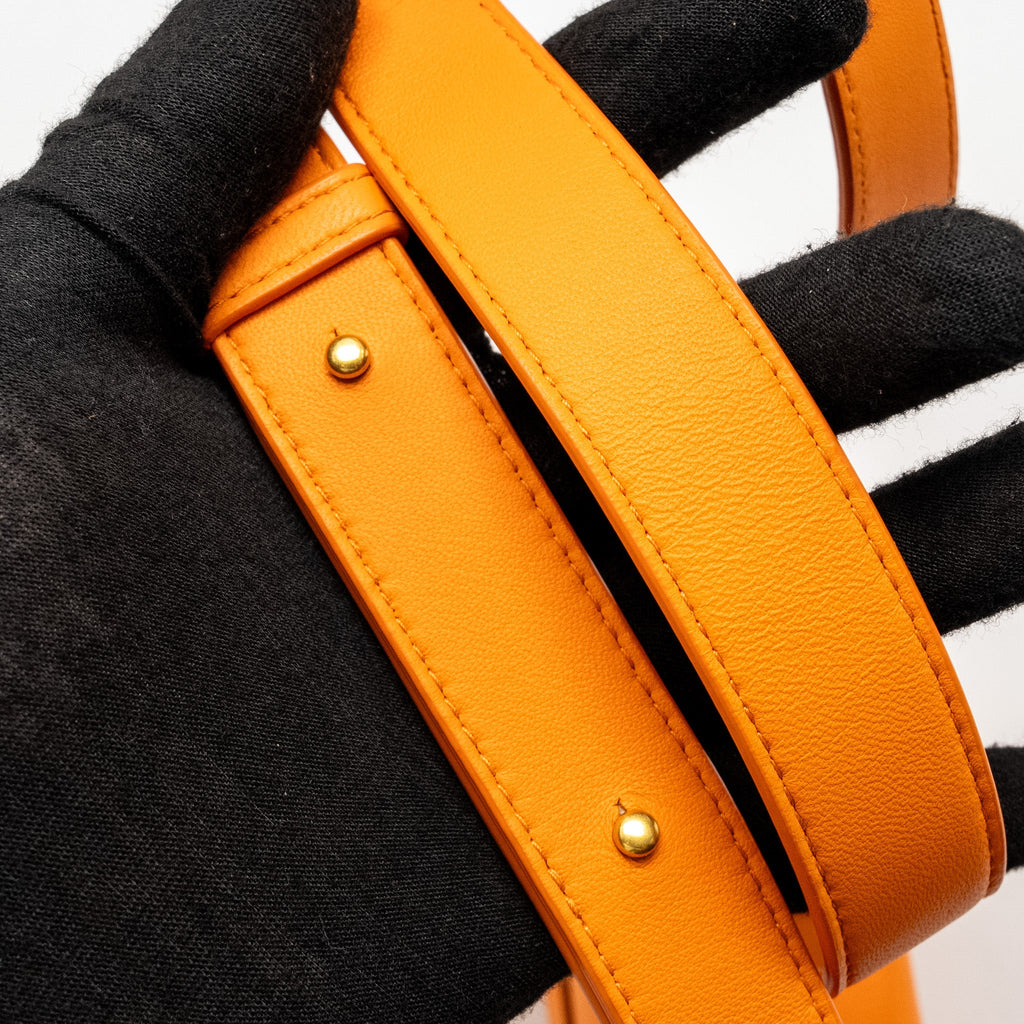 BOTTEGA VENETA SMALL CASSETTE BAG LAMBSKIN ORANGE GHW